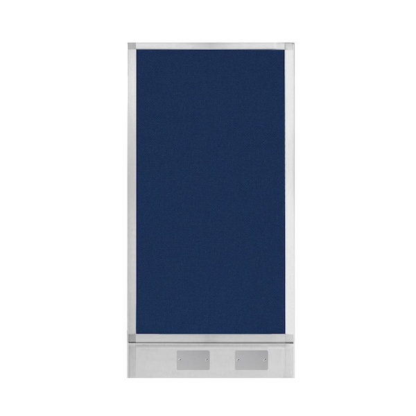 Versare Hush Panel Configurable Cubicle Partition 2' x 4' Navy Blue Fabric w/ Cable Channel 1855203 - main